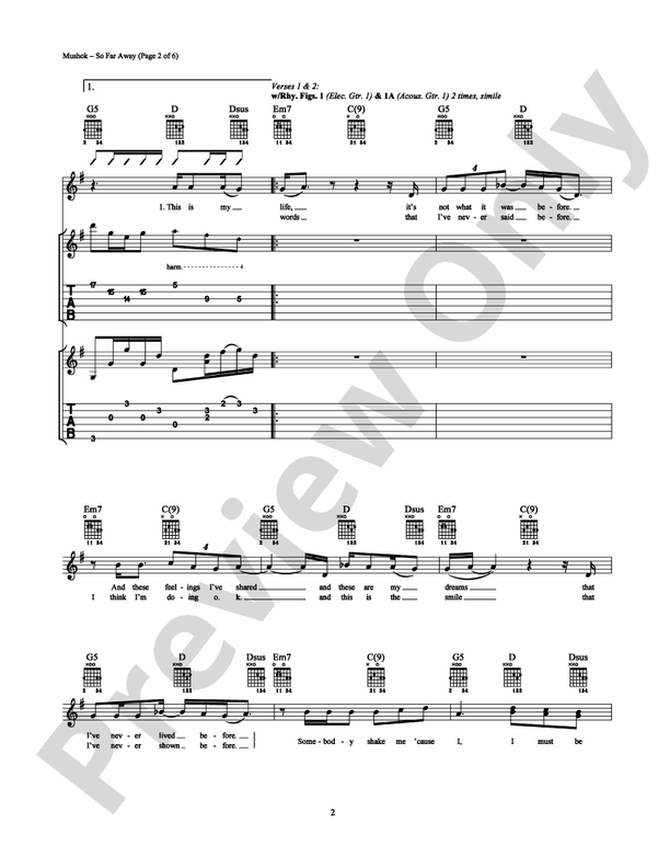 So Far Away - Guitar TAB (Digital Download)