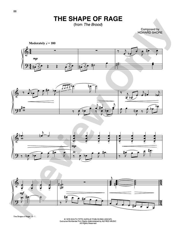 The Shape of Rage - Piano (Digital Download)