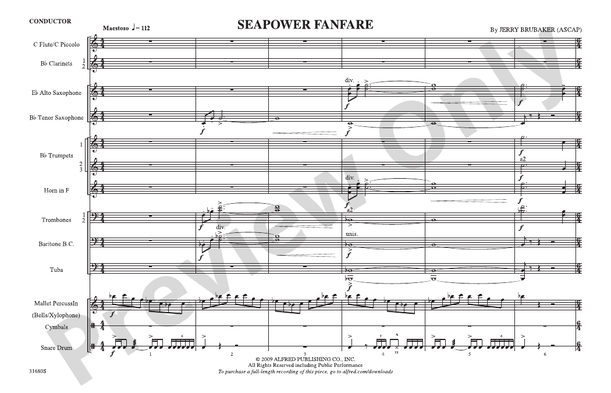 Seapower Fanfare – Marching Band Conductor Score & Parts (Digital Download)