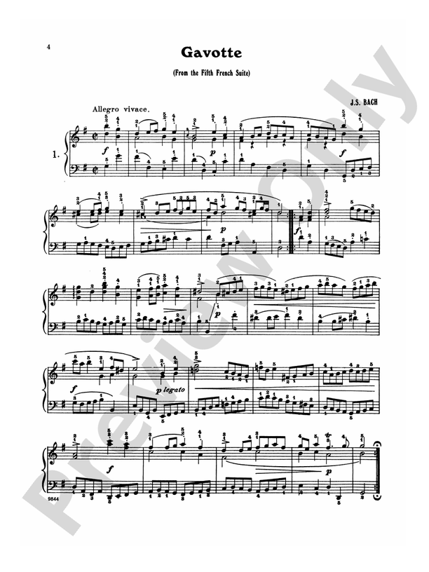 Bach - Twenty One Favorite Pieces - Piano Solo (Digital Download)