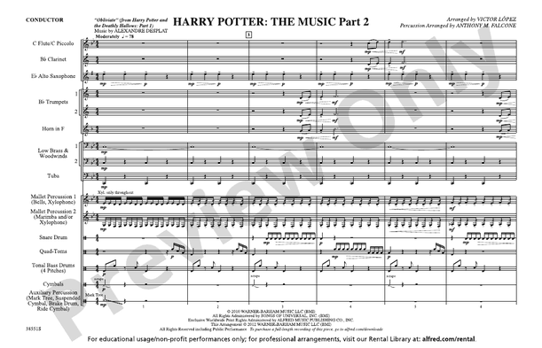 Harry Potter: The Music, Part 2 – Marching Band Conductor Score & Parts (Digital Download)