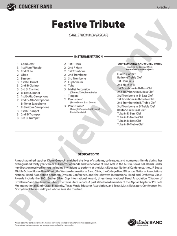 Festive Tribute - Concert Band Conductor Score & Parts (Digital Download)
