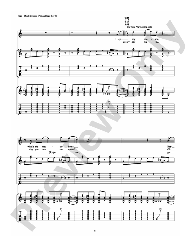 Black Country Woman - Guitar TAB (Digital Download)