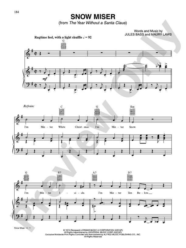 Snow Miser - Jules Bass - PVG (Digital Download)