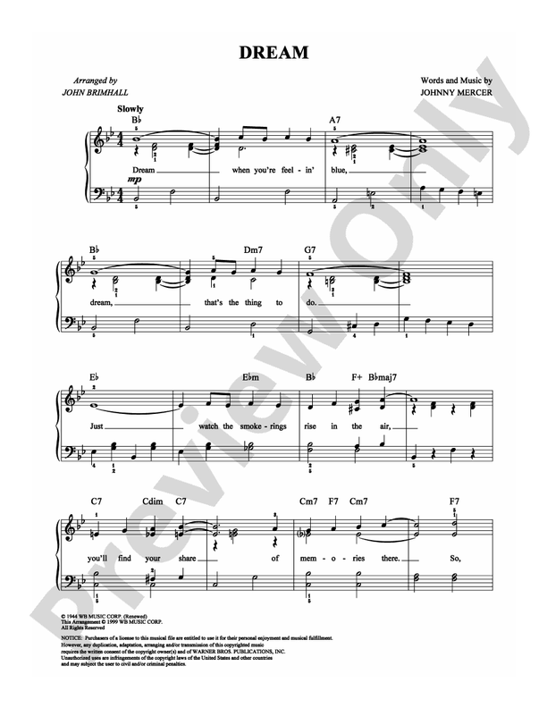 Dream - Arr. John Brimhall - Easy Piano (Digital Download)