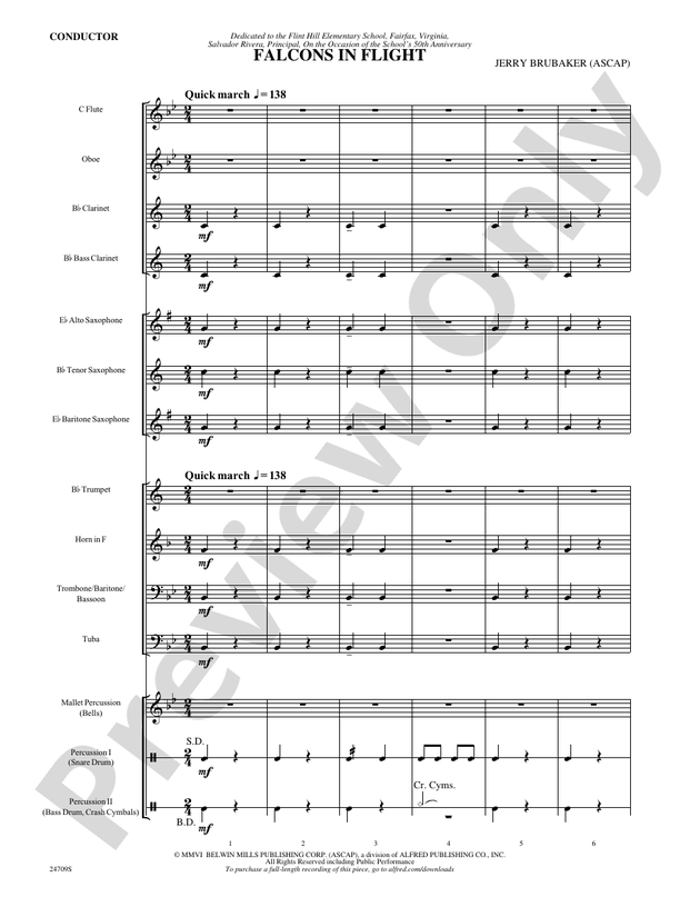 Falcons in Flight - Concert Band Conductor Score & Parts (Digital Download)