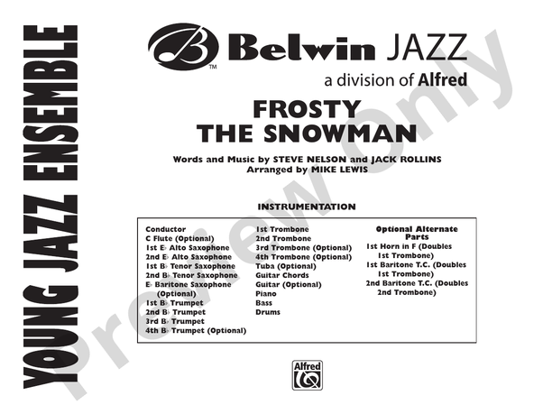 Frosty the Snowman - Jazz Ensemble Conductor Score & Parts (Digital Download)