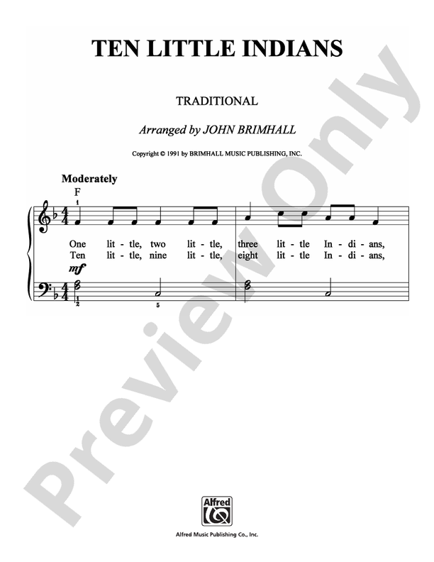 Ten Little Indians - Arr. John Brimhall - Easy Piano (Digital Download)