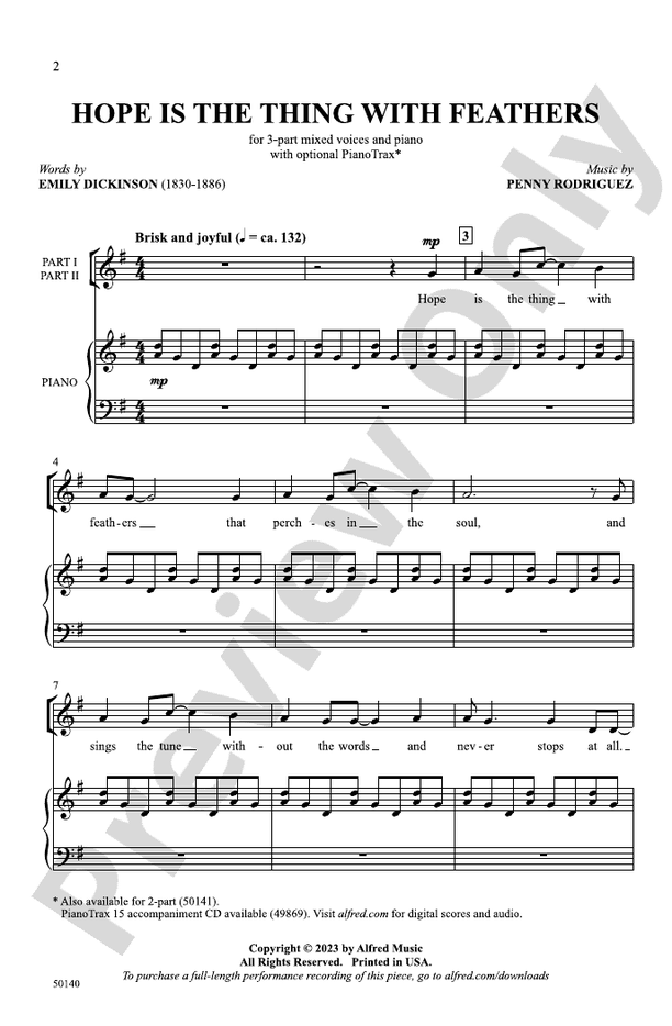 Hope Is the Thing with Feathers - 3 Part Mixed Choral Octavo (Digital Download)
