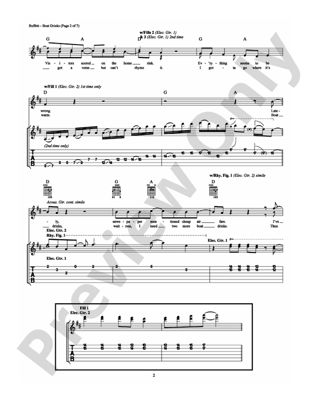 Boat Drinks - Guitar TAB (Digital Download)
