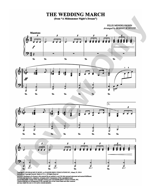 Mendelssohn - The Wedding March - Easy Piano (Digital Download)