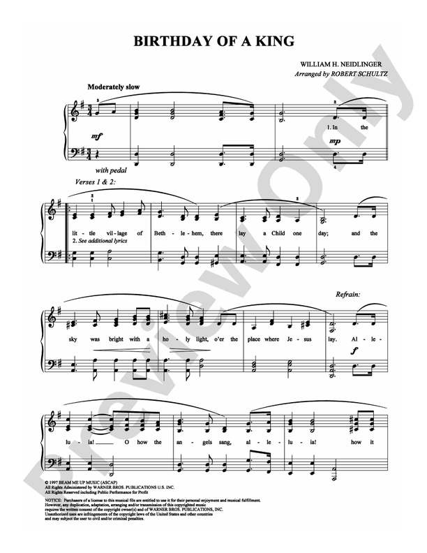 Birthday of a King - William Howard Neidlinger - PVG (Digital Download)