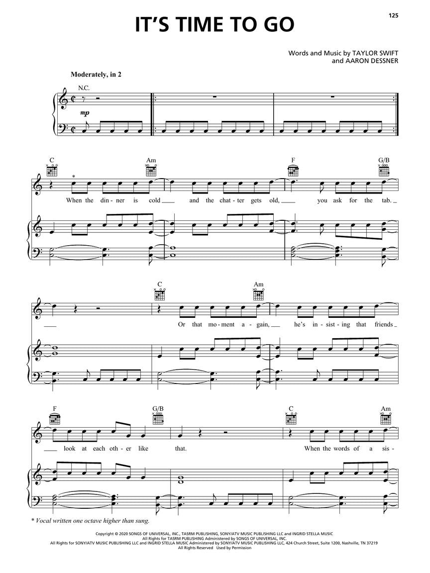 Evermore - Taylor Swift - PVG Hal Leonard