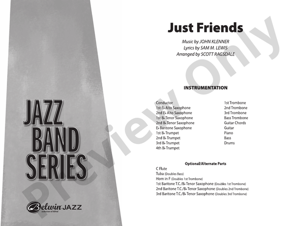 Just Friends (Jazz Band Series) – Jazz Ensemble Conductor Score & Parts (Digital Download)