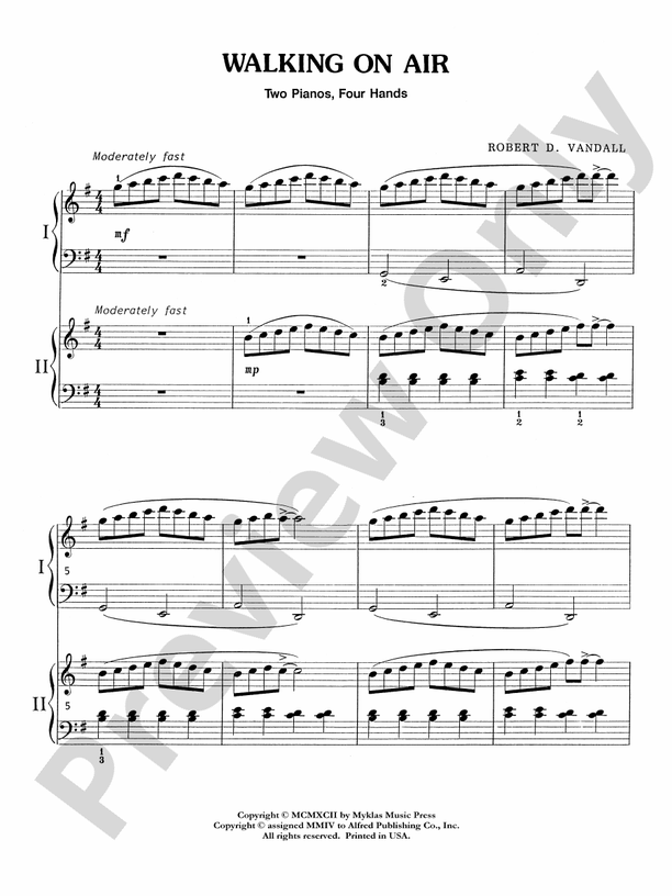 Walking on Air - 2 Pianos, 4 Hands (Digital Download)
