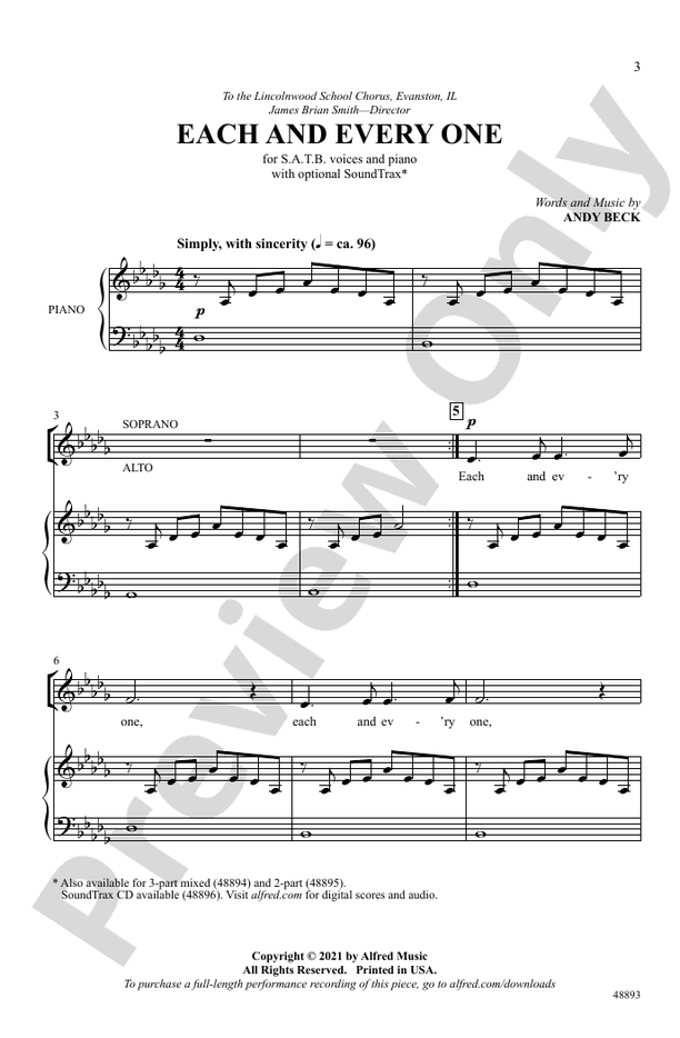 Each and Every One – SATB Choral Octavo (Digital Download)