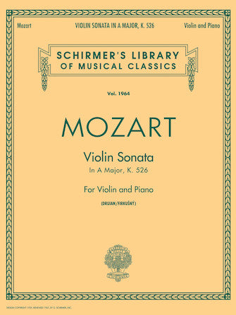 Mozart - Violin Sonata in AMaj K526 - Violin/Piano Accompaniment Schirmer 50507850