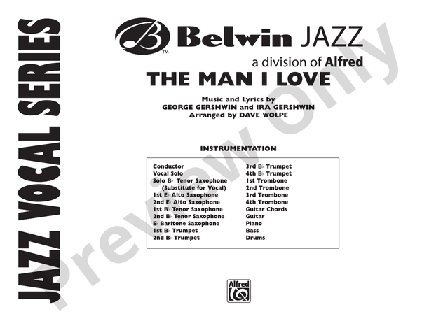 The Man I Love - Jazz Ensemble Conductor Score & Parts(Digital Download)