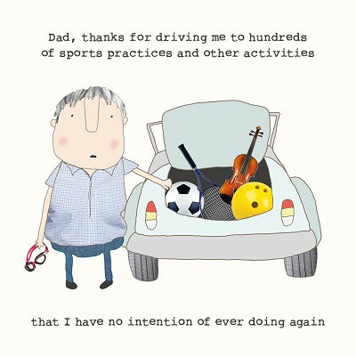Greeting Card - Fathers Day Dad Driving