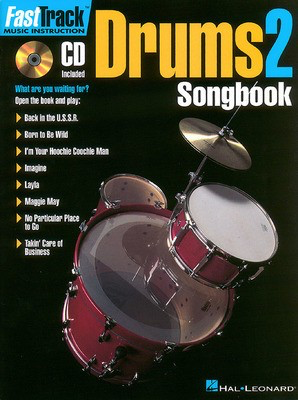 FastTrack Drums Songbook 1 - Level 2 - Drums Hal Leonard Drum Notation /CD