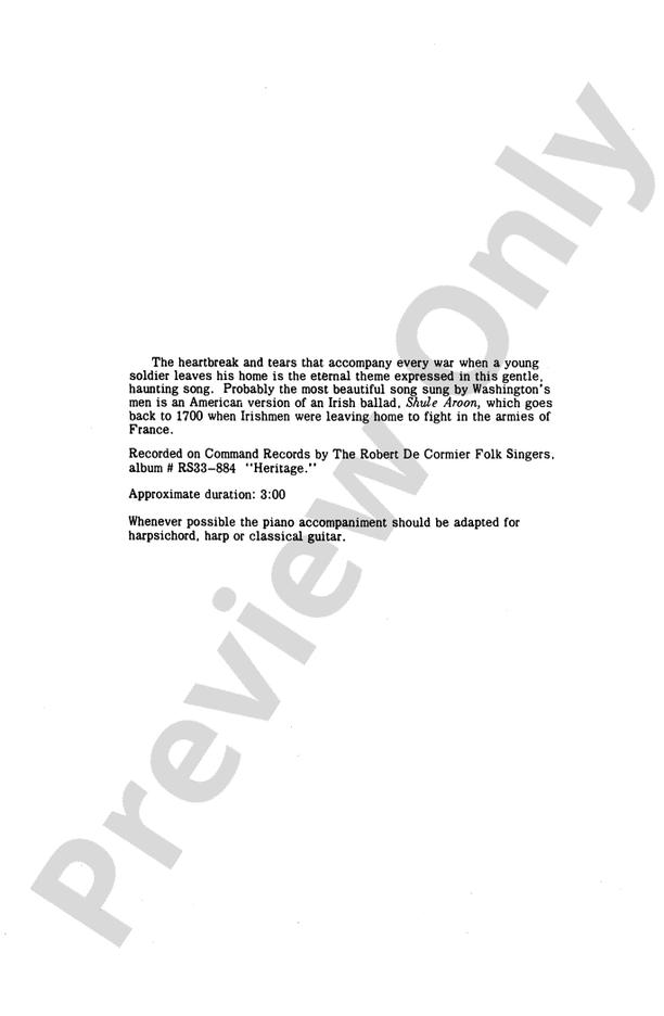 Johnny Has Gone for a Soldier - Arr. Robert DeCormier – SATB Choral Octavo (Digital Download)