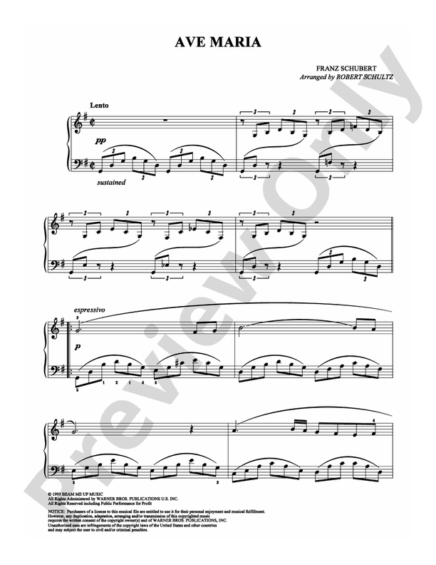 Schubert - Ave Maria - Easy Piano (Digital Download)