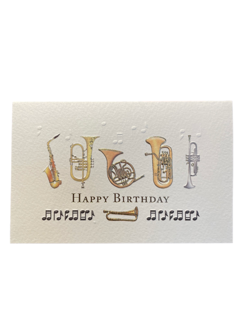 Greeting Card - Happy Birthday Brass Instruments
