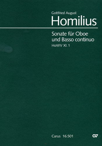 Sonata In F Major HoWV XI.1 - Homilius - Oboe & Piano - Carus Verlag