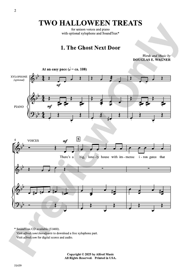 Two Halloween Treats - Unison Choral Octavo (Digital Download)