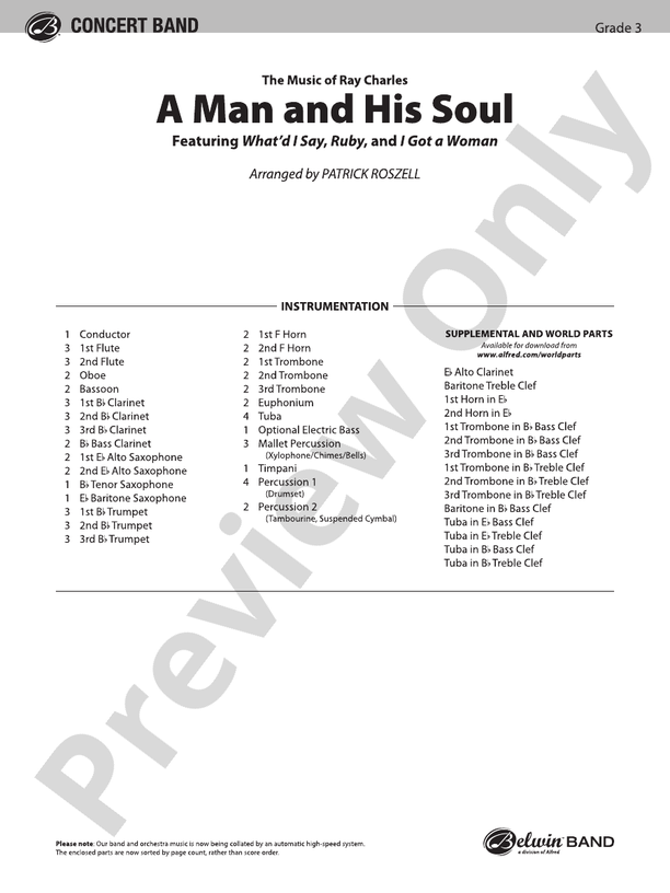 A Man and His Soul - Concert Band Conductor Score & Parts (Digital Download)