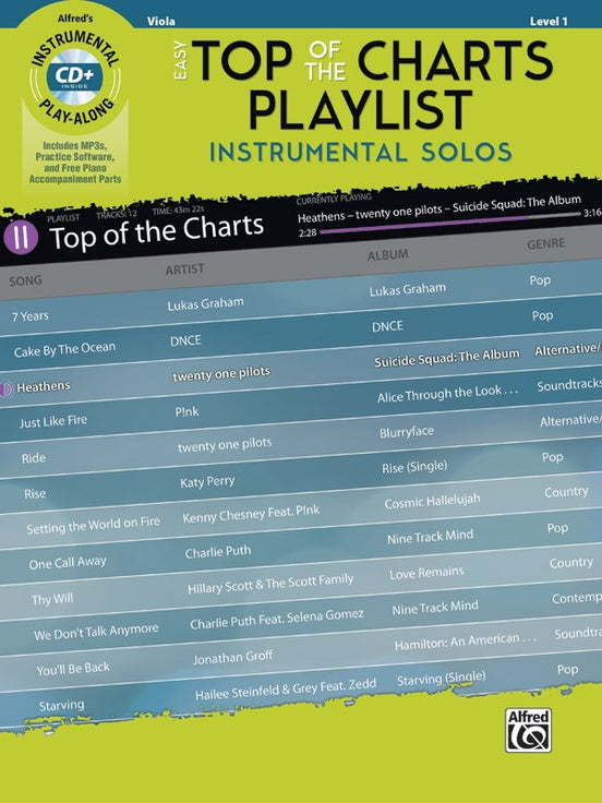 Easy Top of the Charts Playlist Viola Bk/CD