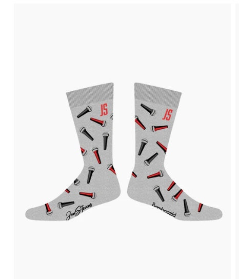 Mens Bamboo Music Socks Grey with Microphones The Mic by John Stevens