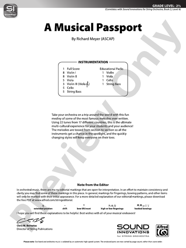 A Musical Passport - String Orchestra Conductor Score & Parts (Digital Download)