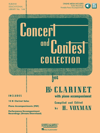 Concert and Contest Collection for Bb Clarinet - Clarinet Himie Voxman Rubank Publications /Onine Media
