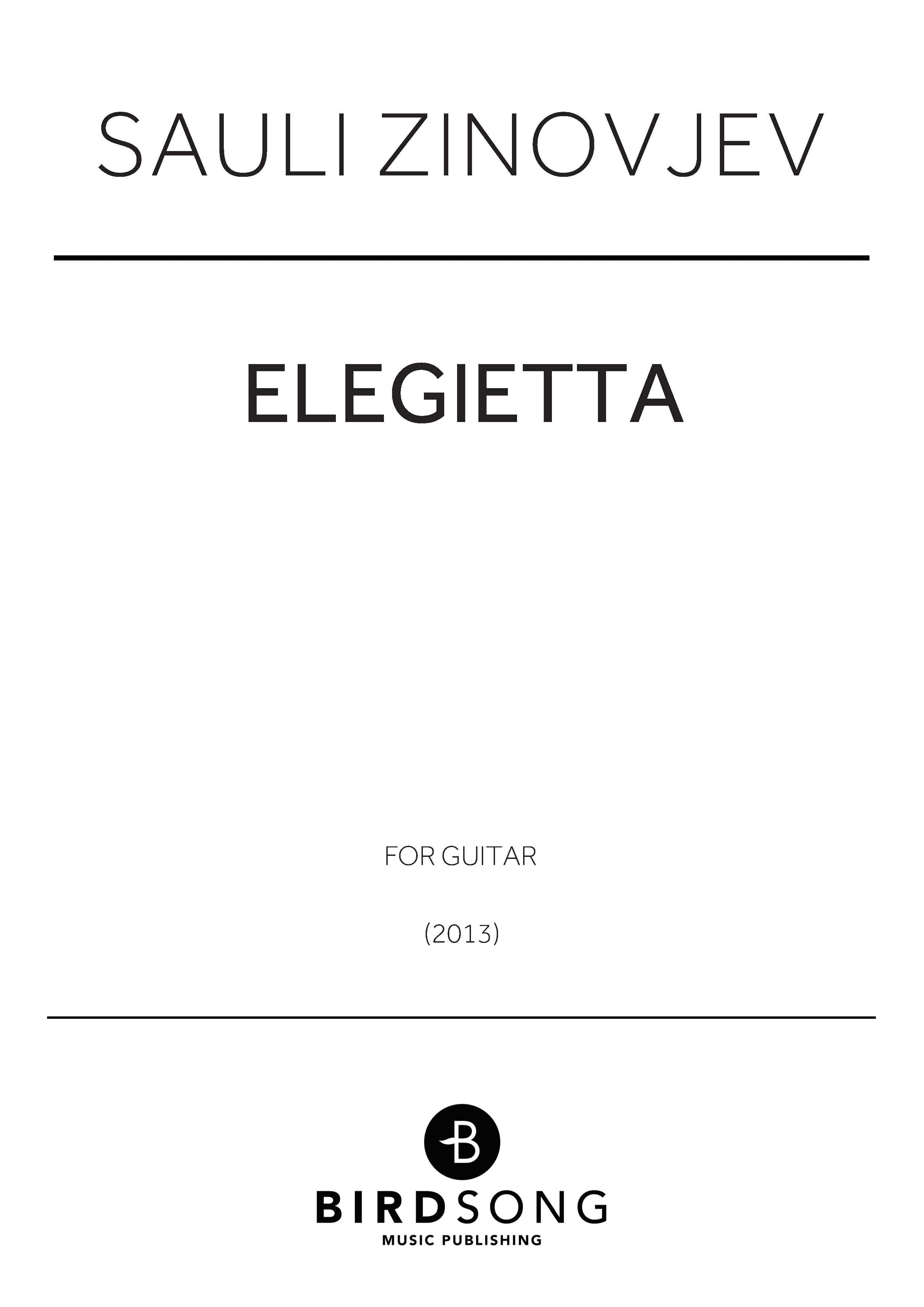 Elegietta - Sauli Zinovjev - Guitar (Digital Download)