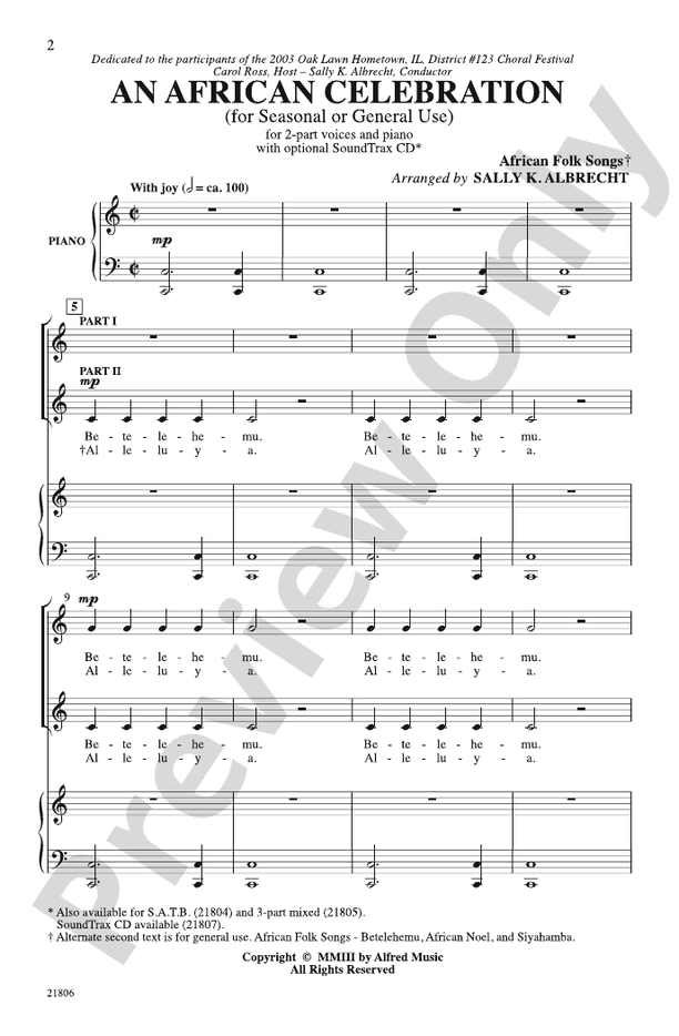 An African Celebration - 2-Part Choral Octavo (Digital Download)