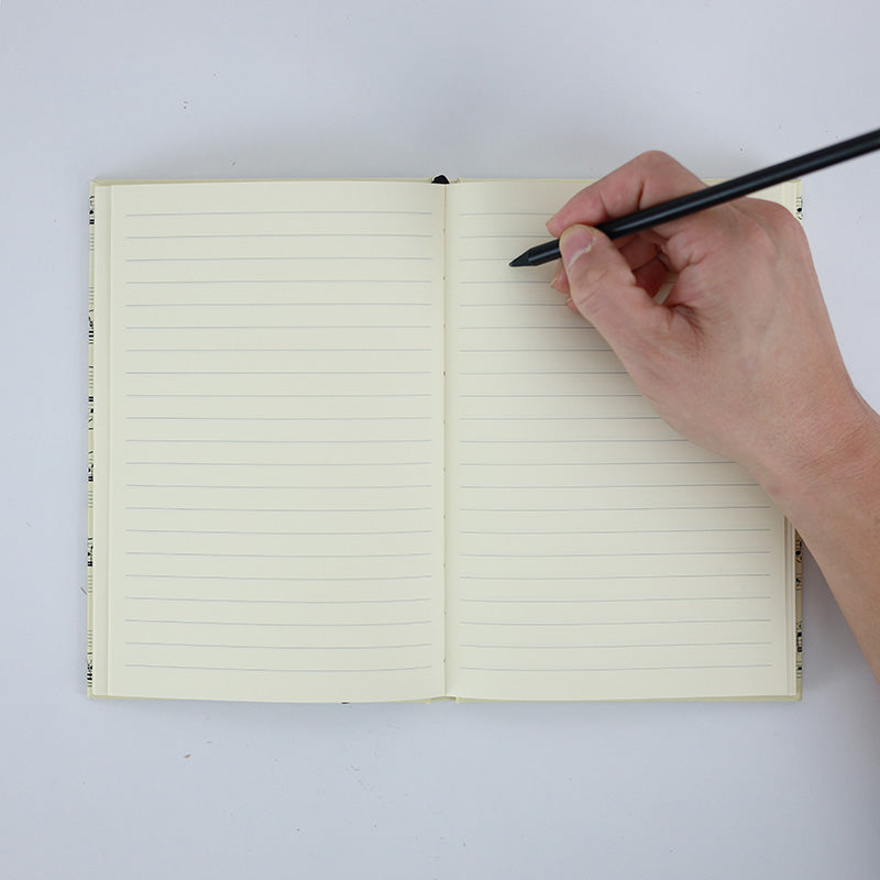 A5 Creme Notebook with Black Manuscript