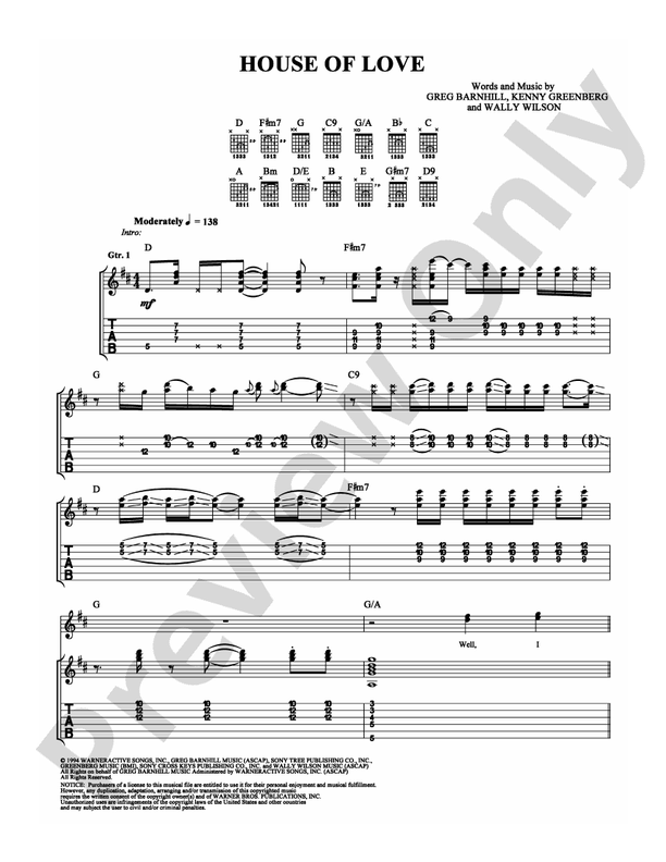 House of Love - Guitar TAB (Digital Download)