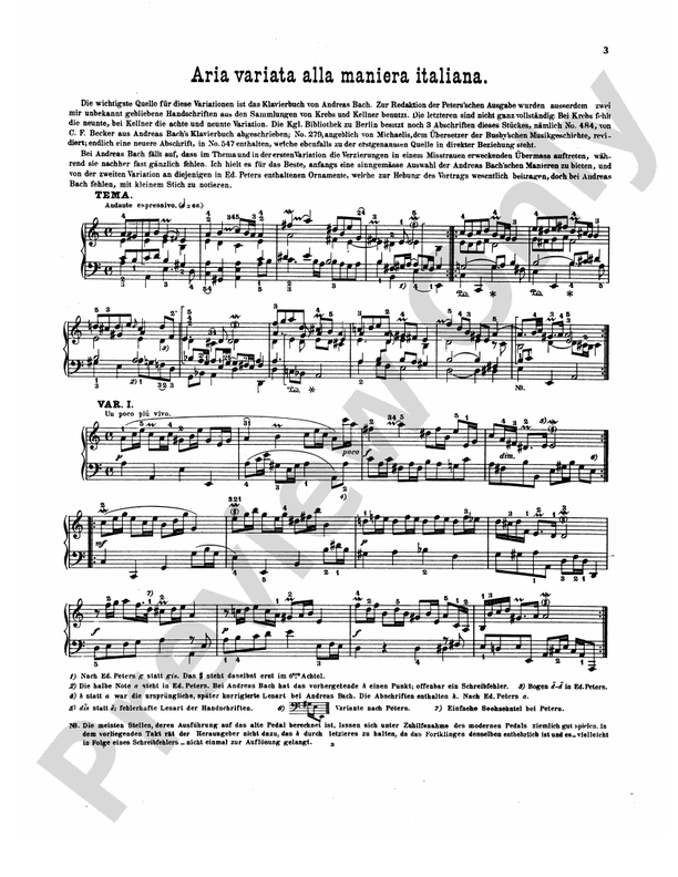 Bach - Various Works (Volume I) - Piano Solo (Digital Download)