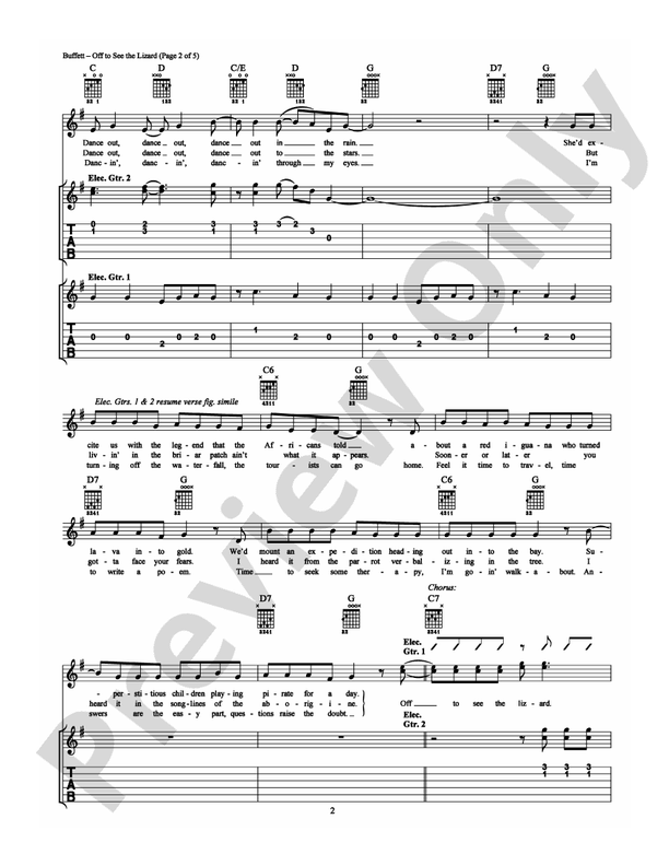 Off to See the Lizard - Guitar TAB (Digital Download)