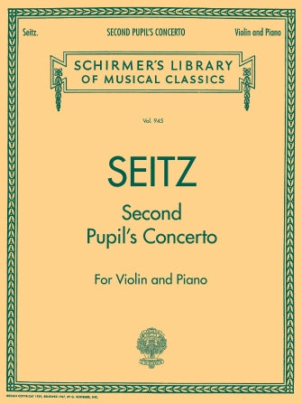 Seitz - Pupils Concerto #2 in G Op13 - Violin/Piano Accompaniment Schirmer 50257090