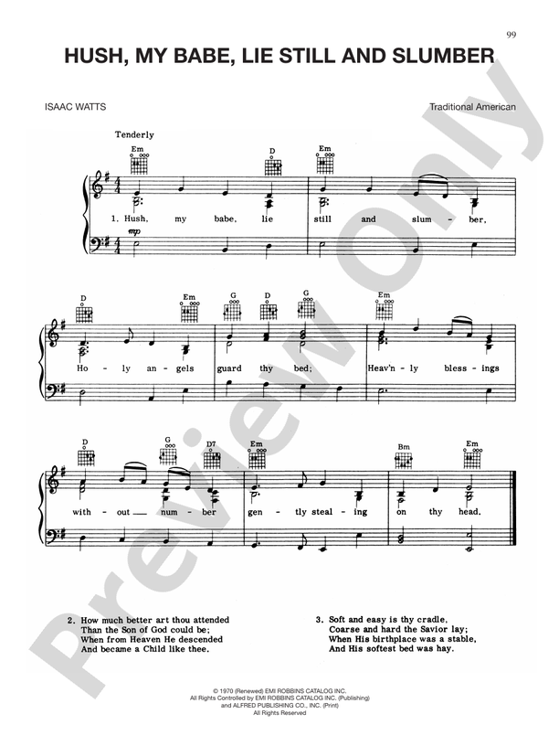 Hush, My Babe, Lie Still and Slumber - PVG - Isaac Watts (Digital Download)