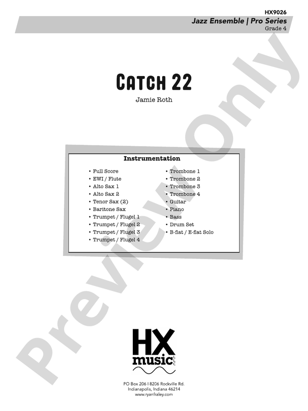 Catch 22 – Jazz Ensemble Conductor Score & Parts (Digital Download)