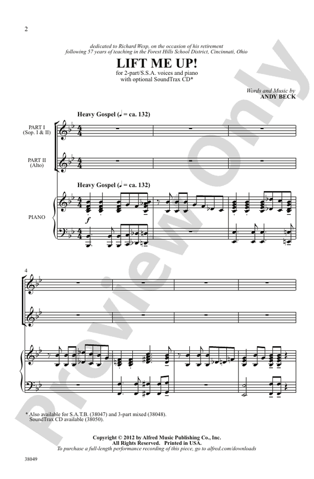 Lift Me Up! – 2-Part / SSA Choral Octavo (Digital Download)