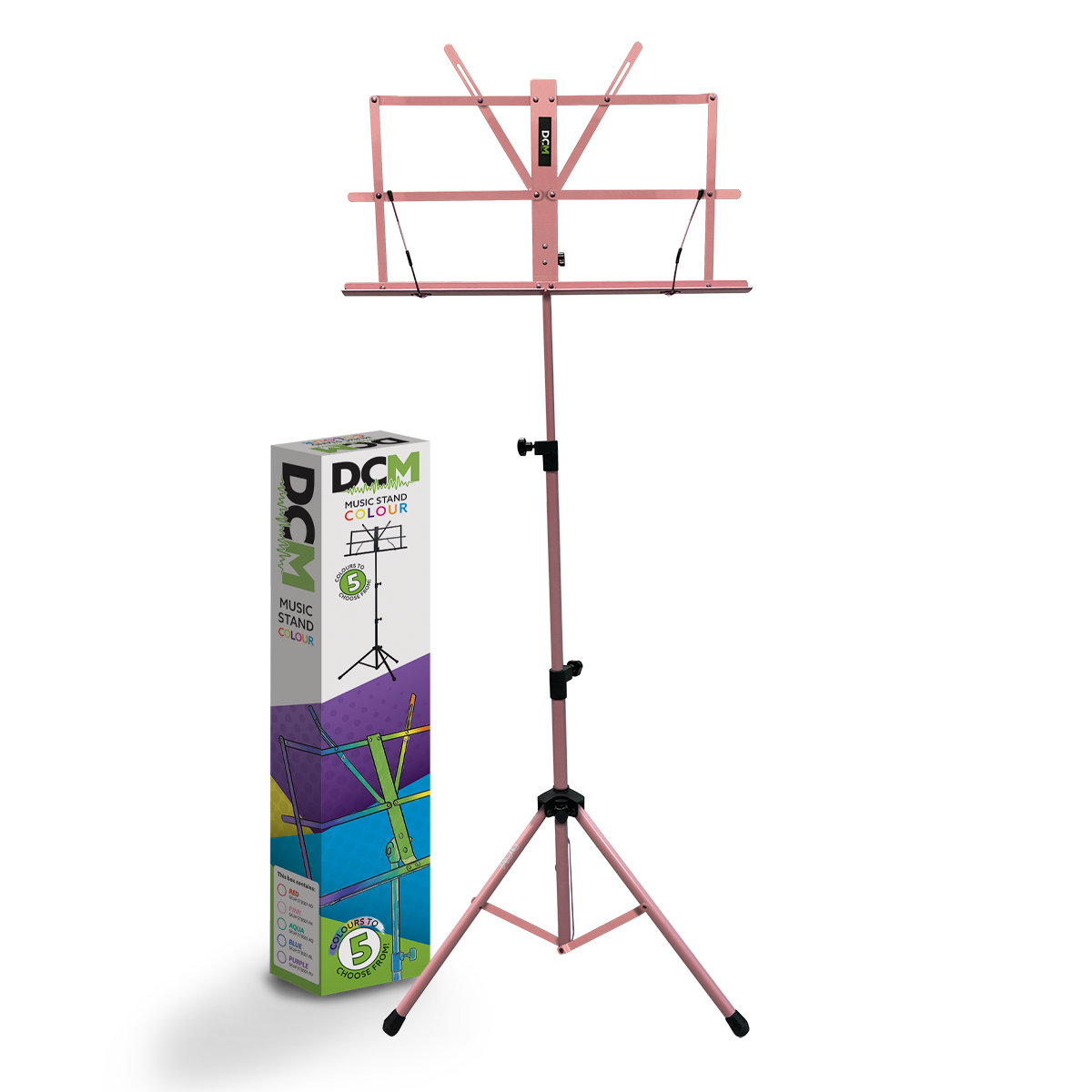 Music Stand - DCM BS01 Collapsible with Carry Bag, Pink