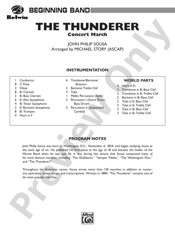 The Thunderer - Concert Band Conductor Score & Parts (Digital Download)