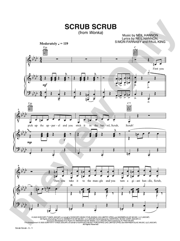 Scrub Scrub (from Wonka) - PVG (Digital Download)