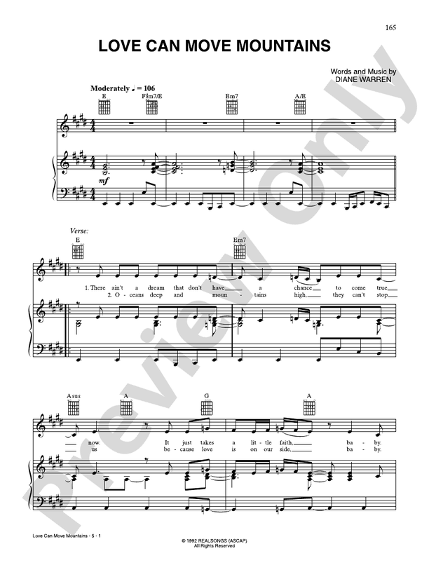 Love Can Move Mountains - Celine Dion - PVG (Digital Download)