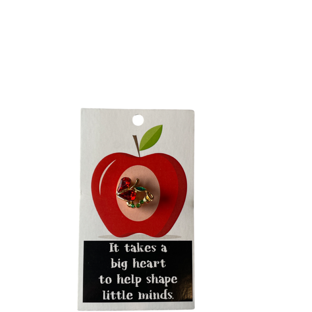 Teacher Lapel Pin 'It Takes a Big Heart to Shape Little Minds'