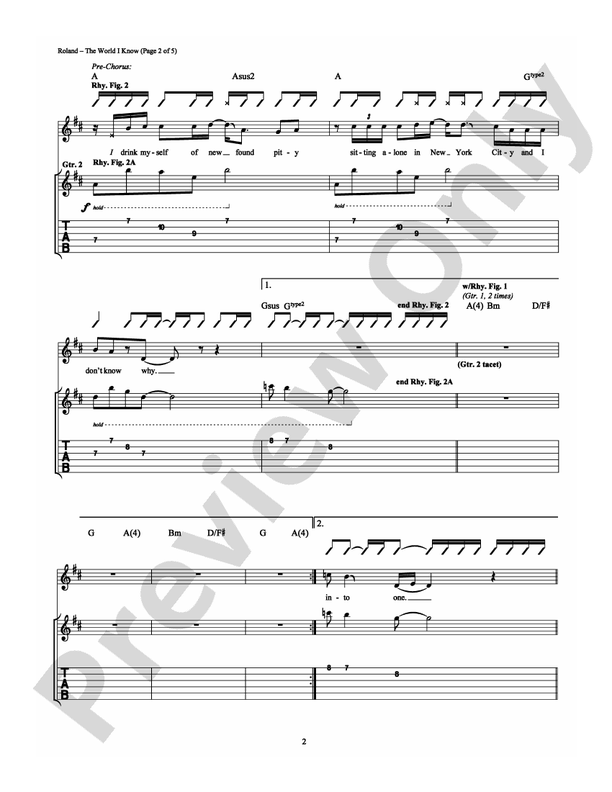 The World I Know - Guitar TAB (Digital Download)
